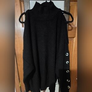 New Never Worn 2XL Black Venus Cold Shoulder Sweater